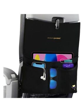 Airplane seat back organizer tray cover travel pouch pockets flight essential